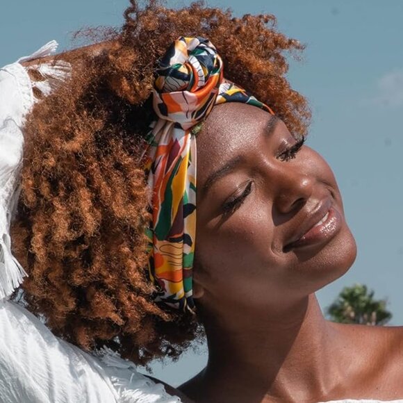 Glow By Daye Charmeuse Satin Prefolded Head Scarf, Double Layered Satin Bandana - Picture 3 of 6